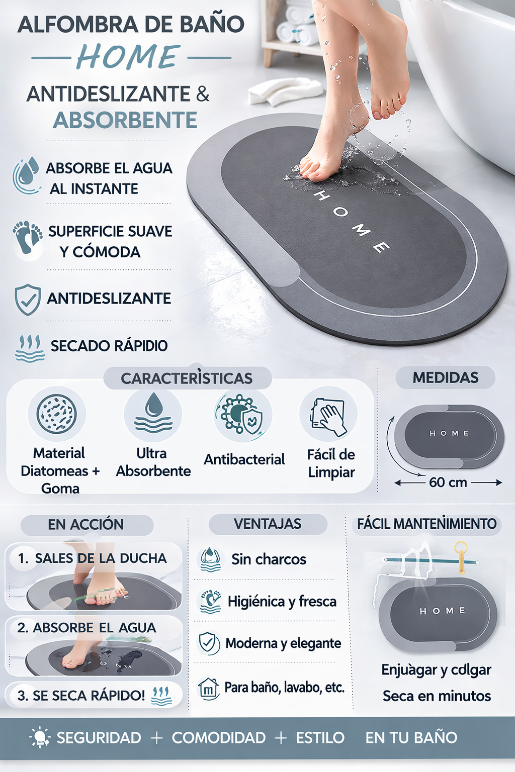 Tapetes De Antideslizante (Mega Oferta 3X1)