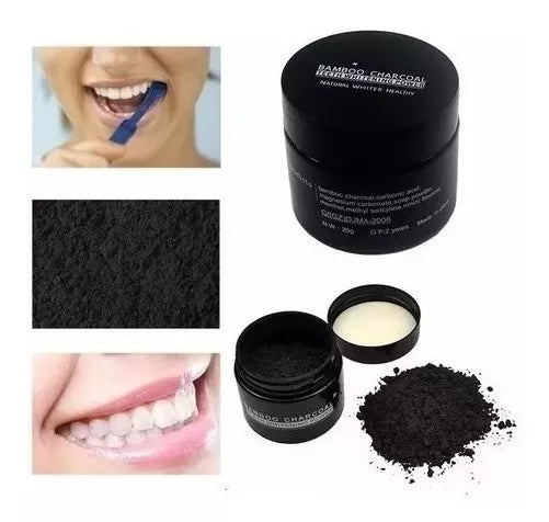 🎋 BLANQUEADOR 100% NATURAL CARBON DE BAMBU+CEPILLO
