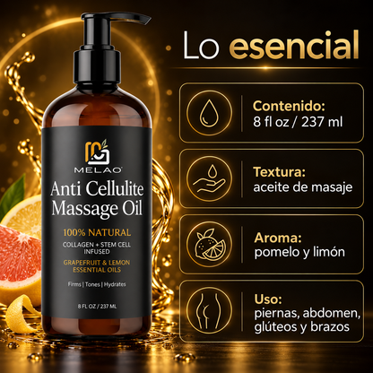 Aceite de Masaje Anticelulítico Reafirmante MELAO – 240 ml
