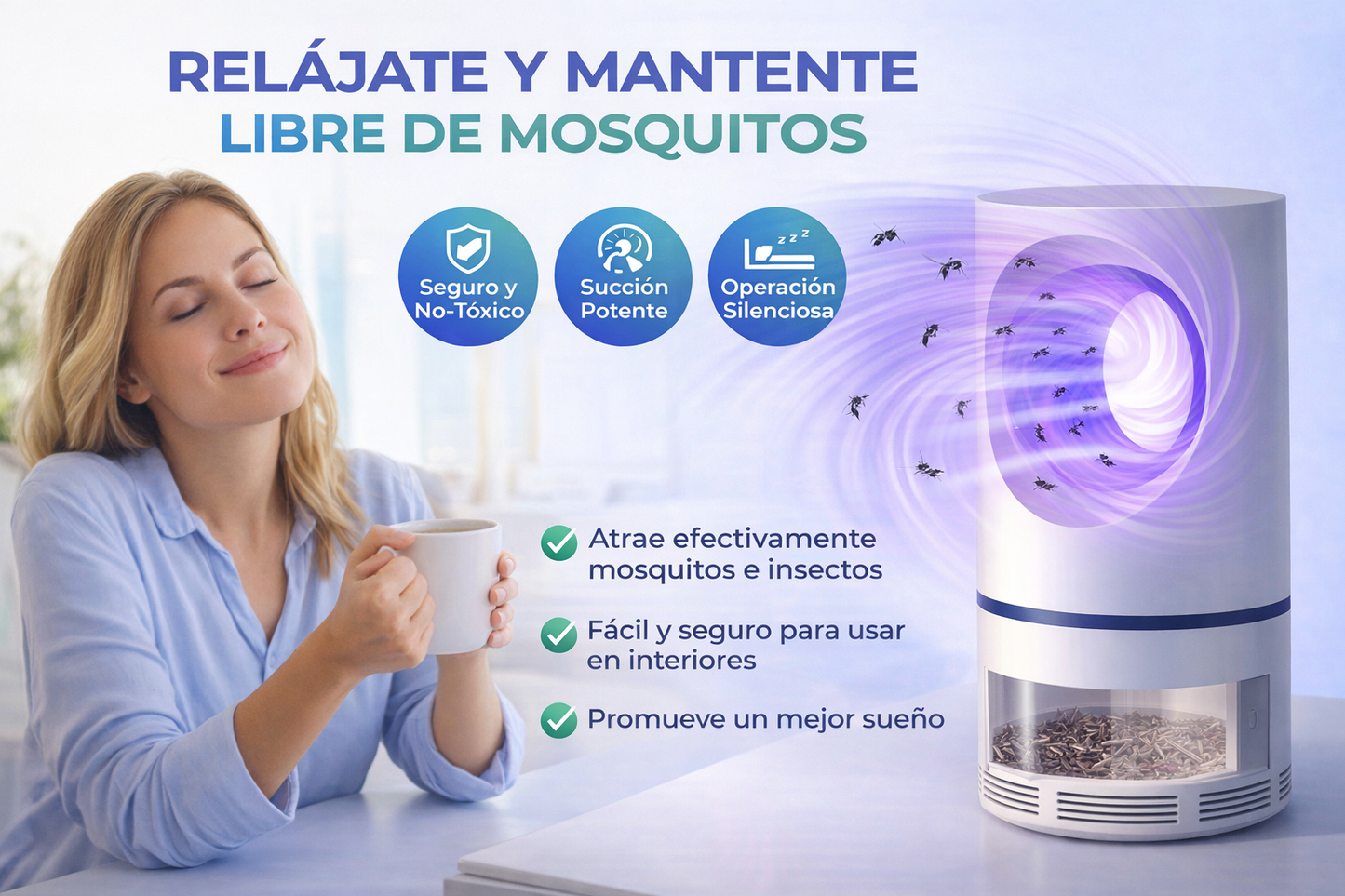 ATRAPA Y ELIMINA LOS MOSQUITOS AL INSTANTE