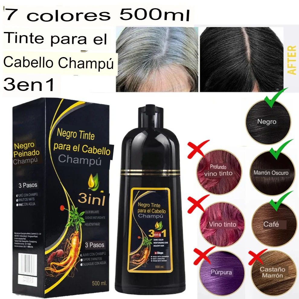 Shampoo Oscurecedor Fuerza - Elimina las Canas en 10 Minutos