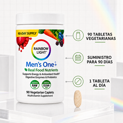 Rainbow Light Men's One+ con 90 tabletas, 90 días y uso diario