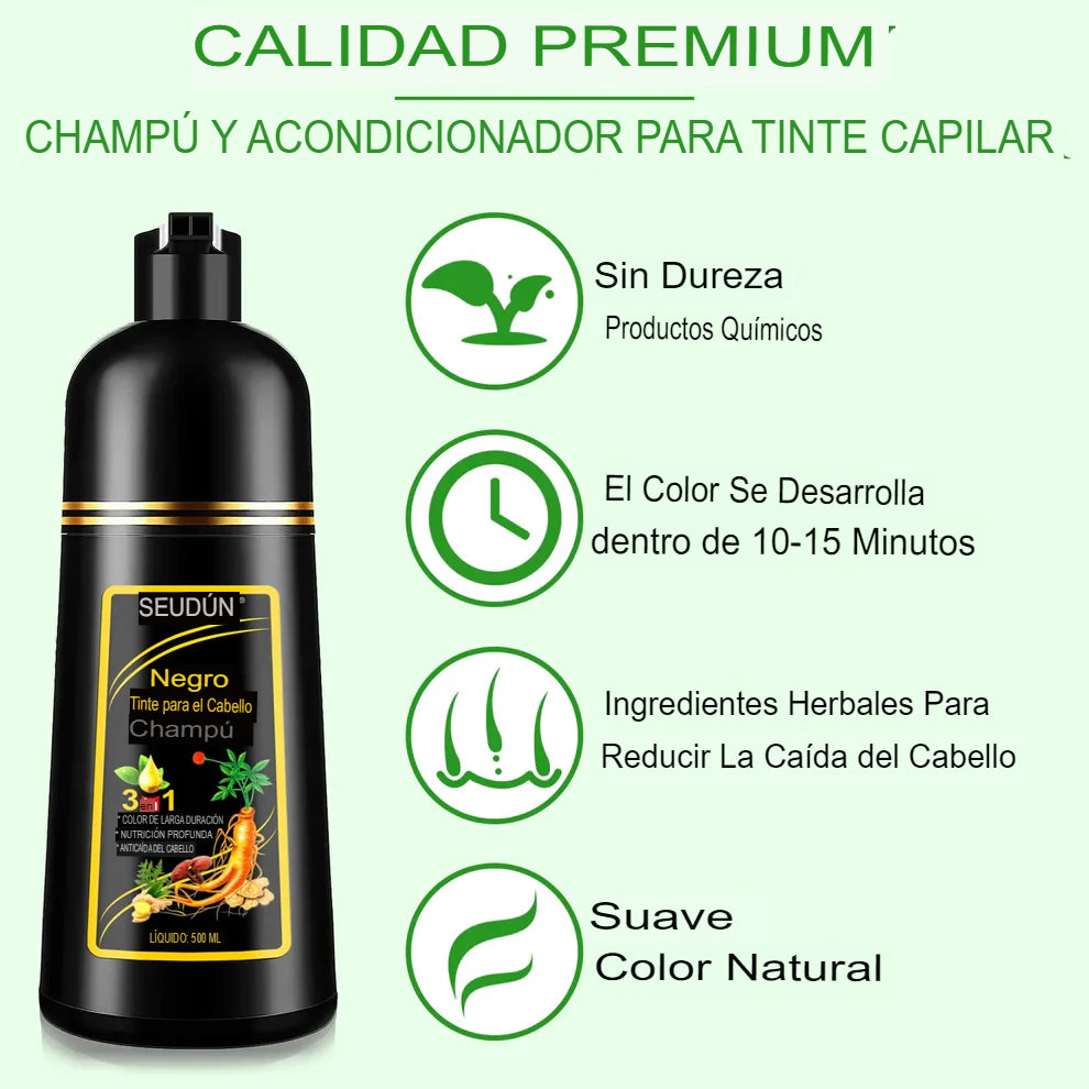 Shampoo Oscurecedor Fuerza - Elimina las Canas en 10 Minutos